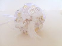 Cream And White Buttons Mini Bridal Bouquet 3 small