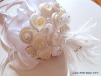 Cream And White Buttons Mini Bridal Bouquet 5 small