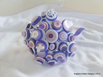 Purple Buttons Bridal Bouquet In Set Of Two 1 small