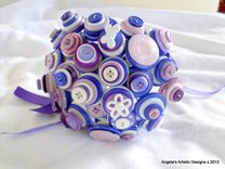 Purple Buttons Bridal Bouquet In Set Of Two 2 small