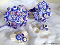 Purple Buttons Bridal Bouquet In Set Of Two 4 small