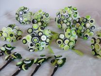 Lime Green Buttons Wedding Boutonniere 1 small