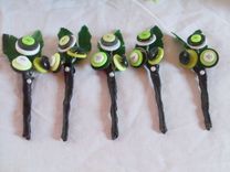 Lime Green Buttons Wedding Boutonniere 2 small