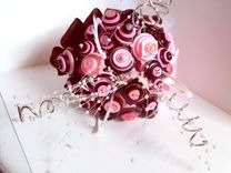 Pink And Brown Buttons Bridal Bouquet 3 small