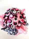 Pink And Black Polka Dot Buttons Bouquet Package 3 small