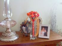 Orange Buttons Bridal Toss Bouquet In Set Of Three 5 small