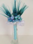Peacock Blue Buttons Bridal Bouquet 2 small
