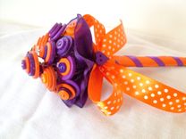 Purple And Orange Buttons Mini Bouquet 3 small