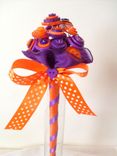 Purple And Orange Buttons Mini Bouquet 4 small