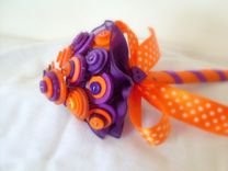 Purple And Orange Buttons Mini Bouquet 5 small