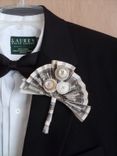 Money With Buttons Wedding Boutonniere "We're In The Money" 4 small