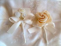 Cream Sola Rose Wedding Boutonniere 1 small