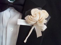 Cream Sola Rose Wedding Boutonniere 3 small