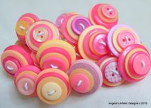 Assorted Colored Buttons Bouquet Stems 2 small