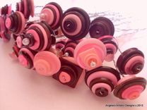 Assorted Colored Buttons Bouquet Stems 4 small