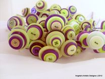 Assorted Colored Buttons Bouquet Stems 5 small
