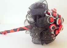 Red, Black, And White Buttons Bridal Bouquet "Let's Dance" 1 small