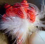 Red Buttons Wedding Toss Bouquet 3 small