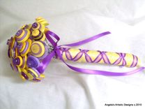 Purple And Yellow Buttons Bouquet 3 small