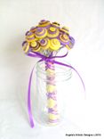 Purple And Yellow Buttons Bouquet 4 small