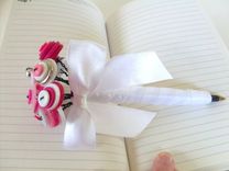 Pink Button Bouquet Guest Book Pen 2 small