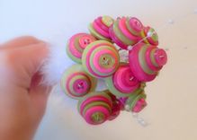 Hot Pink And Lime Green Buttons Wedding Toss Bouquet 2 small