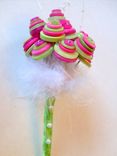 Hot Pink And Lime Green Buttons Wedding Toss Bouquet 4 small