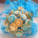 Turquoise And Gold Buttons Bridesmaid Bouquet 2 small