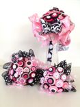 Polka Dot Wedding Button Bouquet Set 1 small
