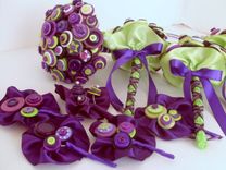 Button Wedding Bouquet In Purple And Green 2 small