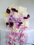 Wedding Cascade Bouquet, Orchid And Calla Lily Real Touch 1 small