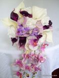 Wedding Cascade Bouquet, Orchid And Calla Lily Real Touch 2 small