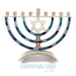 Crystallized Menorah Hanukkah Jewish Bling Holiday Decor Genuine European Crystals Bedazzled 1 small