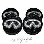 Infiniti Crystallized Car Wheel Center Caps Bling Genuine European Crystals Bedazzled 1 small