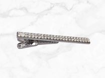 Bling Tie Bar Clip Genuine European Crystals Any Color Bedazzled Men's Fashion Crystallized 1 small