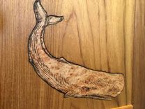 Teak Medicine Cabinet With Sperm Whale Inlay 1 small