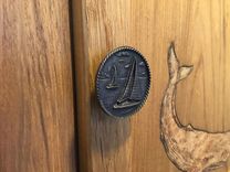 Teak Medicine Cabinet With Sperm Whale Inlay 3 small