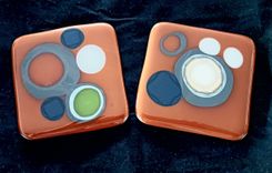 Fused Glass Coasters (2) - Seeds Of Conversation 3 small