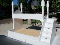 Queen And Twin Quad Bunk Bed With Step And Under Storage 2 small