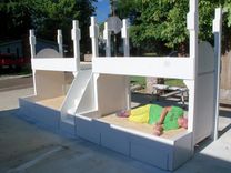 Queen And Twin Quad Bunk Bed With Step And Under Storage 3 small