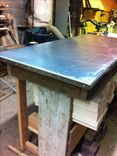 Zinc Table Top W/ Stainless Pinned Banding 4 small