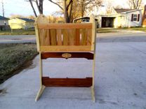 Wooden Rocking Cradle In Cherry, Oak, And Pine 3 small