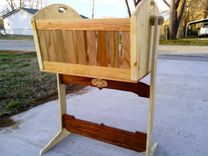 Wooden Rocking Cradle In Cherry, Oak, And Pine 1 small
