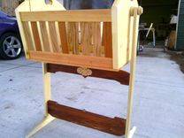 Wooden Rocking Cradle In Cherry, Oak, And Pine 6 small