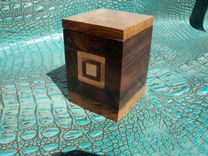 Cherry And Walnut Card Holder With Geometric Inlay 5 small