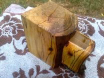Spalted Wooden Box With Drawer 6 small