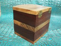 Wooden Chest In Hickory And Indonesian Bubinga “Small Bit Of The Good Life” 2 small