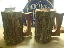Set Of Two Rustic Mugs In Cedar 5 small