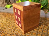 Wooden Executive Desk Box With Geometric Inlay 4 small