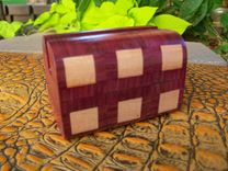 Cherry And Purpleheart Card Box With Geometric Inlay 3 small